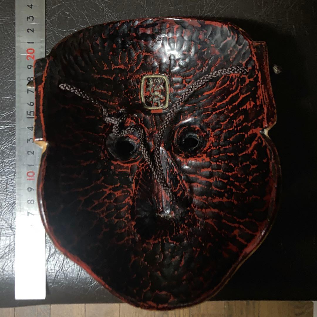 能面　猿　木彫り