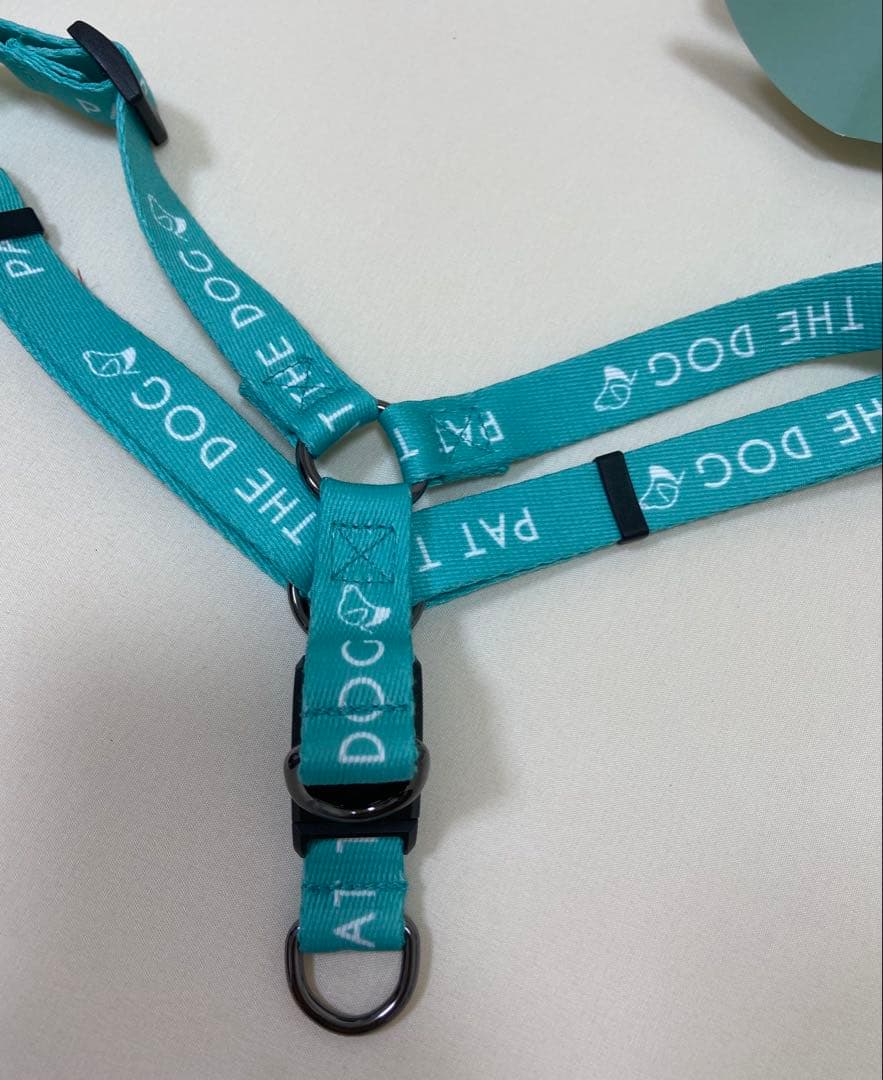 PAT THE DOG リード　ハーネス　2点セット　ティファニーブルー　犬