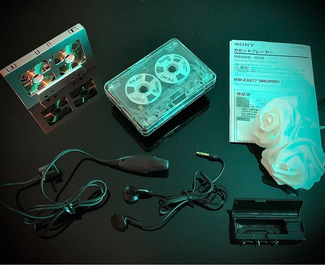 カセットウォークマンSONY WM-EX677透明カバー「整備済み、完動超美品」