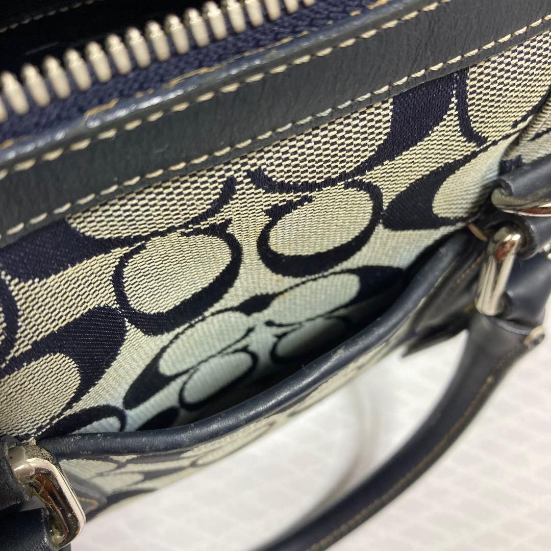 COACH コーチ　2way ミニボストンバッグ　ショルダーバッグ　ネイビー