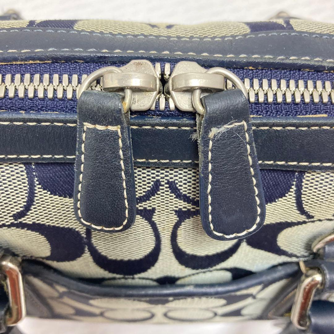 COACH コーチ　2way ミニボストンバッグ　ショルダーバッグ　ネイビー