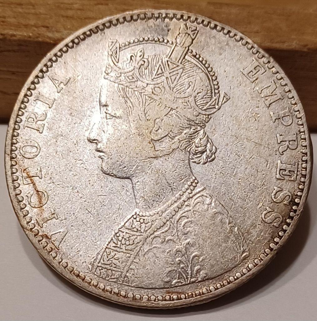 インドの藩王国 ビカネール藩王国 1892年 ヴィクトリア皇后の1ルピー銀貨