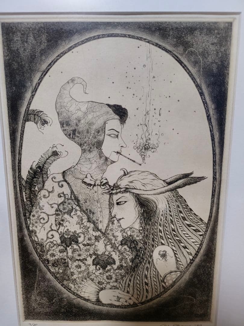 多賀新 サイン入 真作 小竹美術 江戸川乱歩