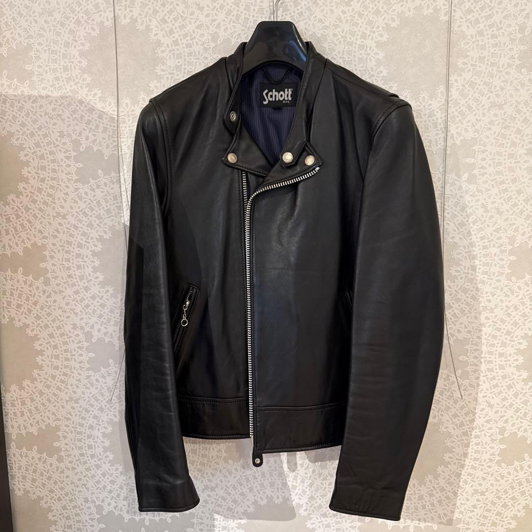 Schott × EDIFICE別注シングルライダースジャケット