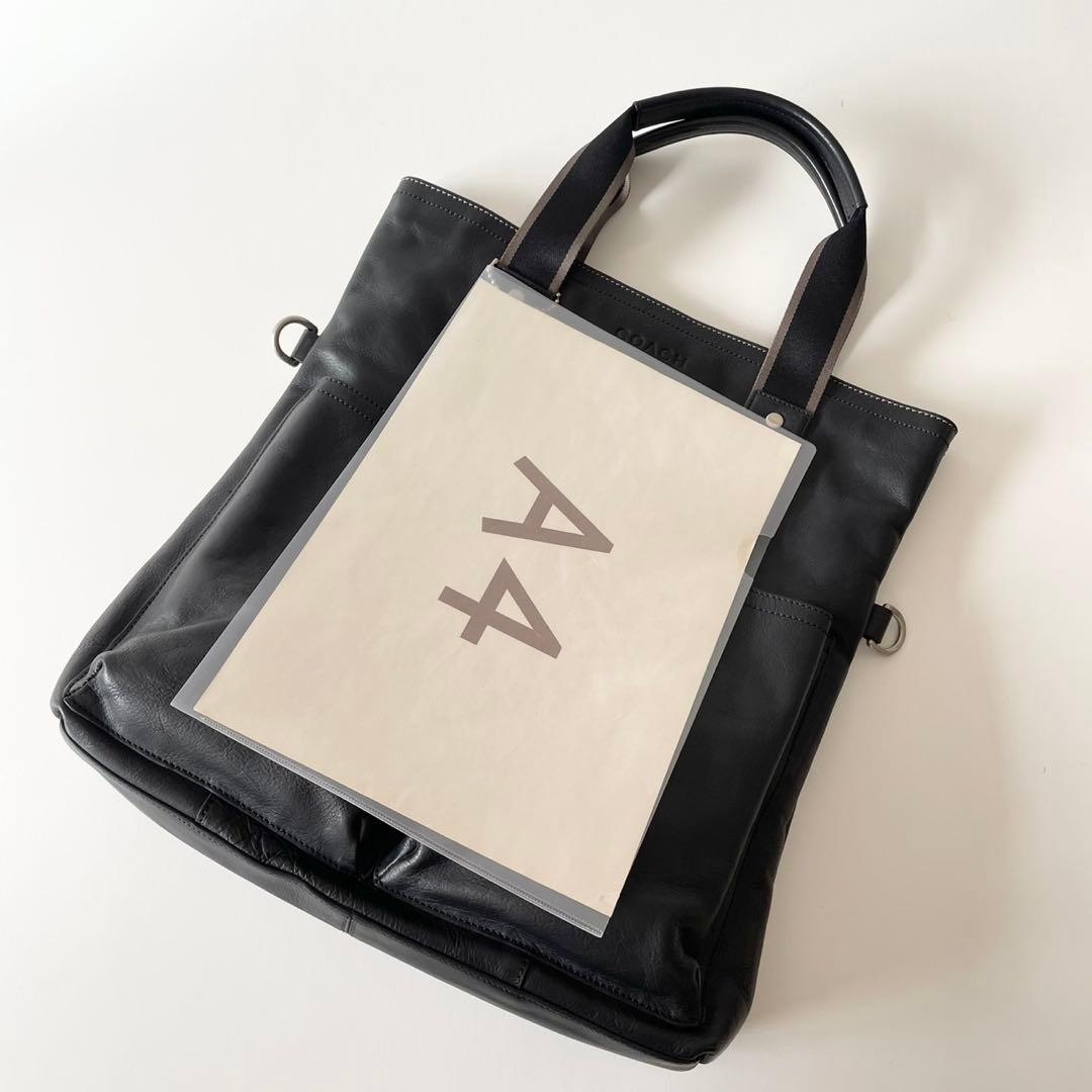 【極美品】COACH メンズ 2wayビジネスバッグ ヘリテージ 黒