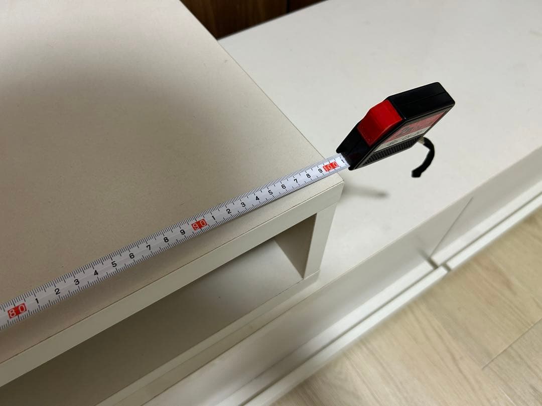 【うさぎ】薄型 伸長式 テレビ台 白 幅105-196cm ニトリ