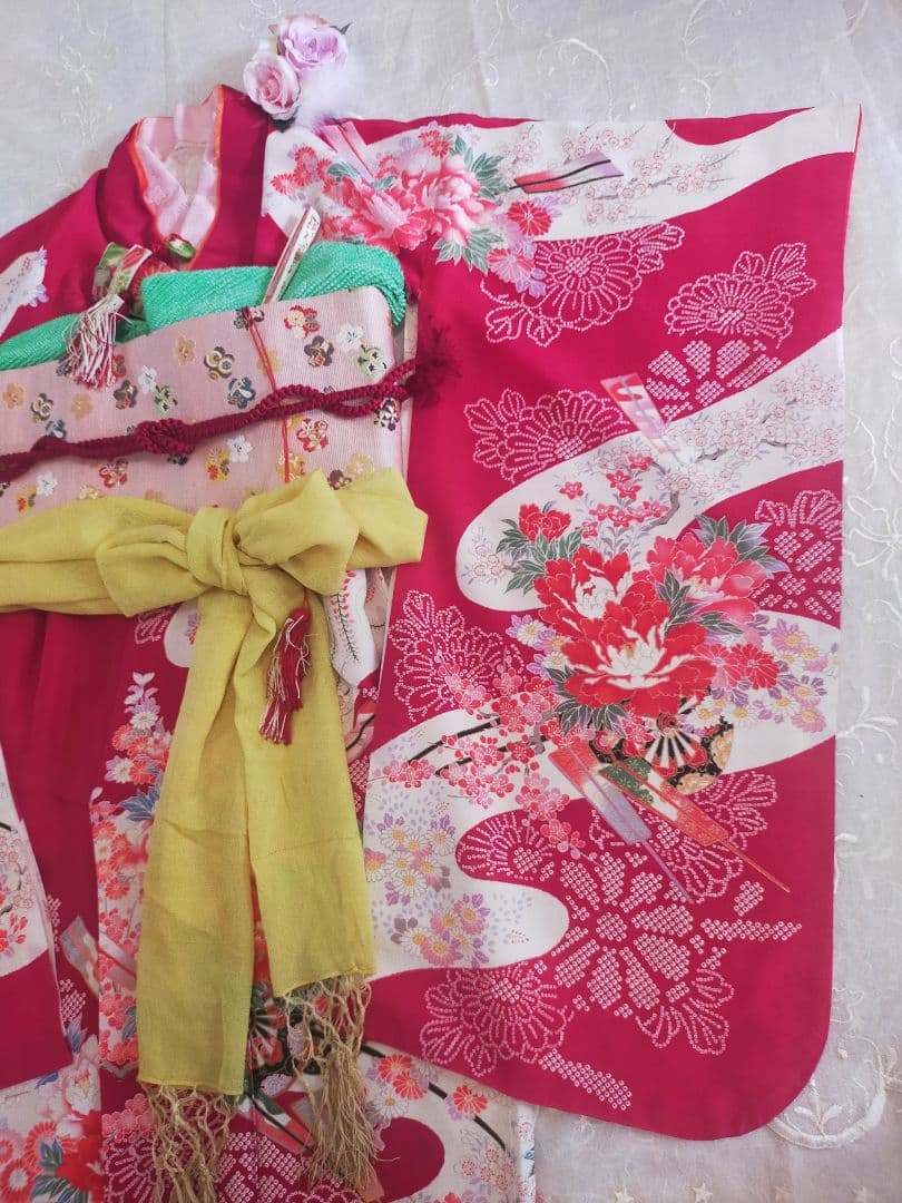 七五三　着物セット　帯　7歳女の子　8歳女の子　レトロ