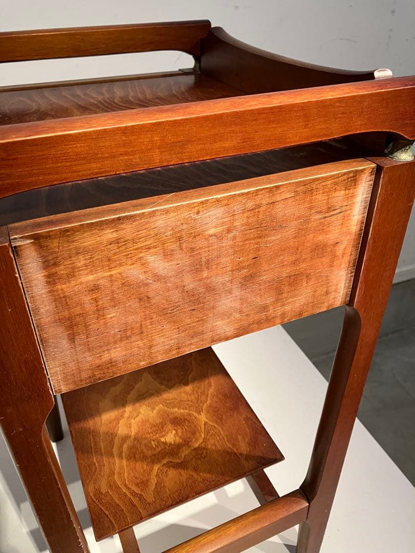 オールド・コイズミの木製コンソールテーブル、レトロ、キツツキ、天童木工、