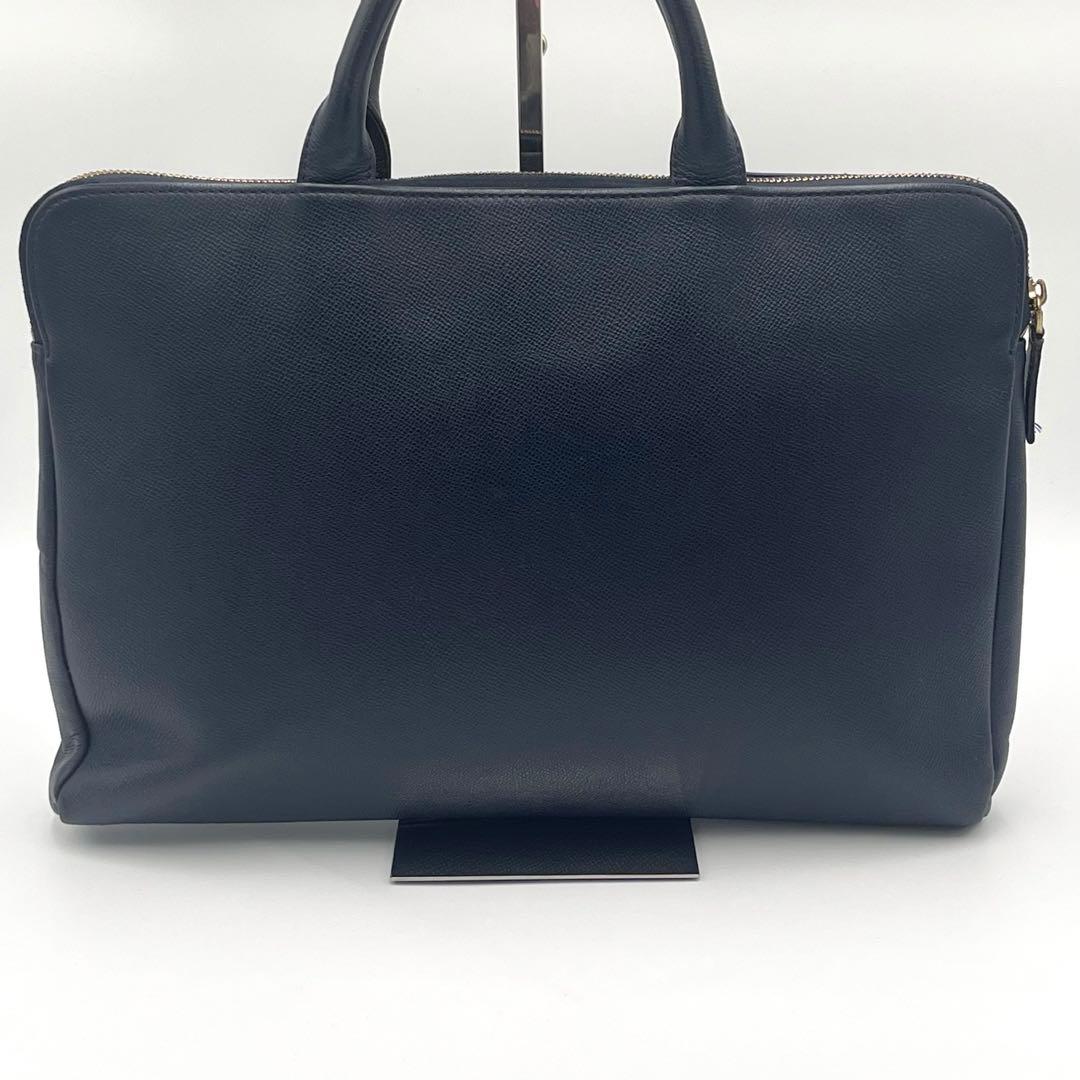 TRION トライオン 本革 ビジネスバッグ ブリーフケース A4可 ネイビー