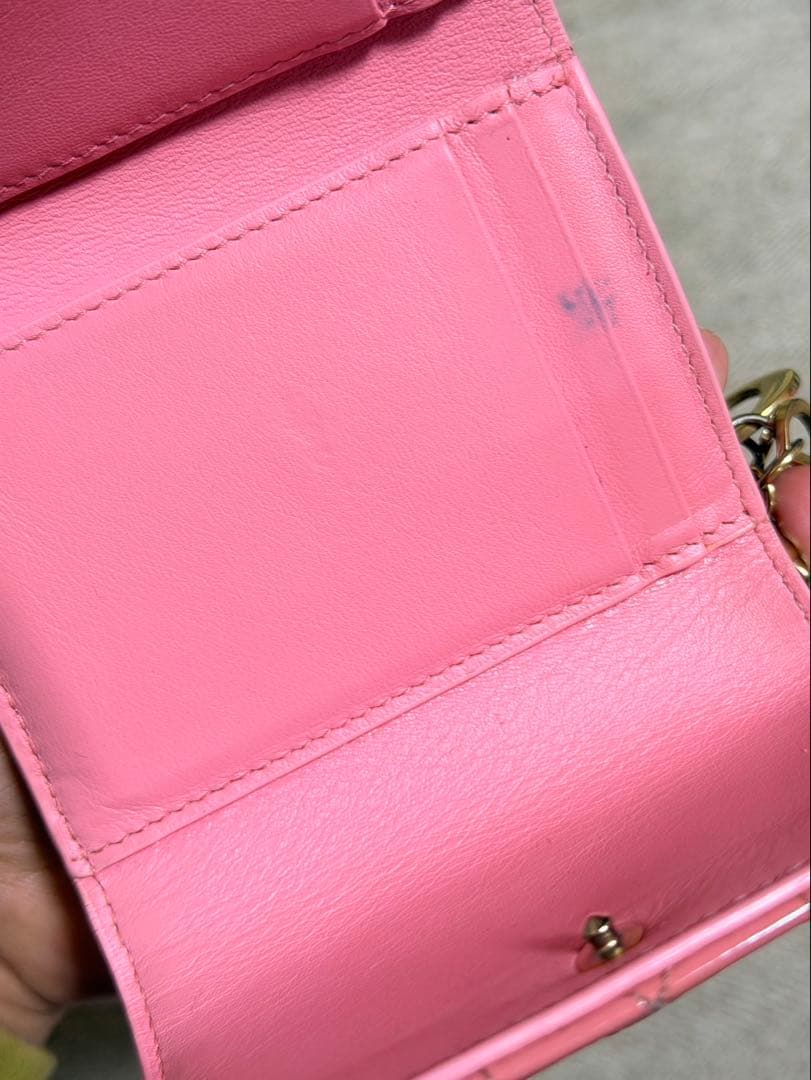 Dior ピンク 三つ折り財布 保存袋付き