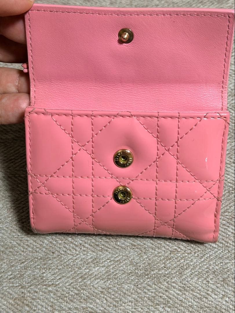 Dior ピンク 三つ折り財布 保存袋付き