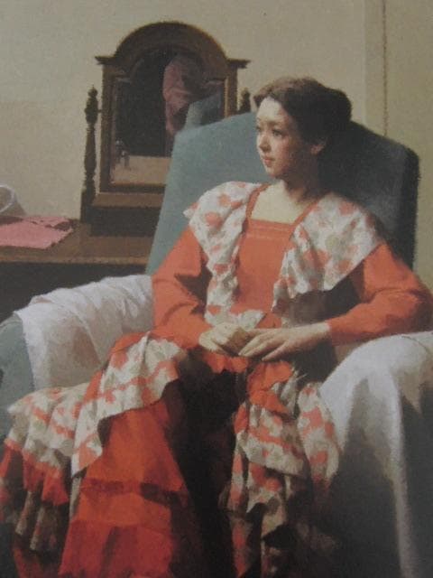 中村清治、【椅子に座った婦人】、希少な額装用画集より、新品額装付