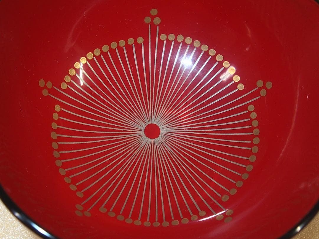 【良品】輪島塗 紫雲堂 蒔絵付き 梅小鉢10客 向付/珍味器 朱塗 漆器/食器