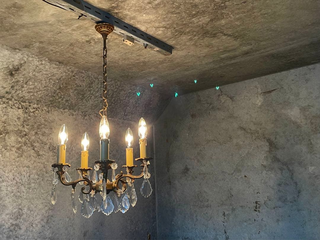 5-3.フランス アンティーク シャンデリア 5灯 キャンドル 吊り下げ
