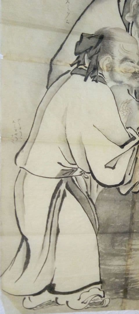 模写狩野松榮画、聖吸酸圖下絵、紙本三枚繋ぎ、