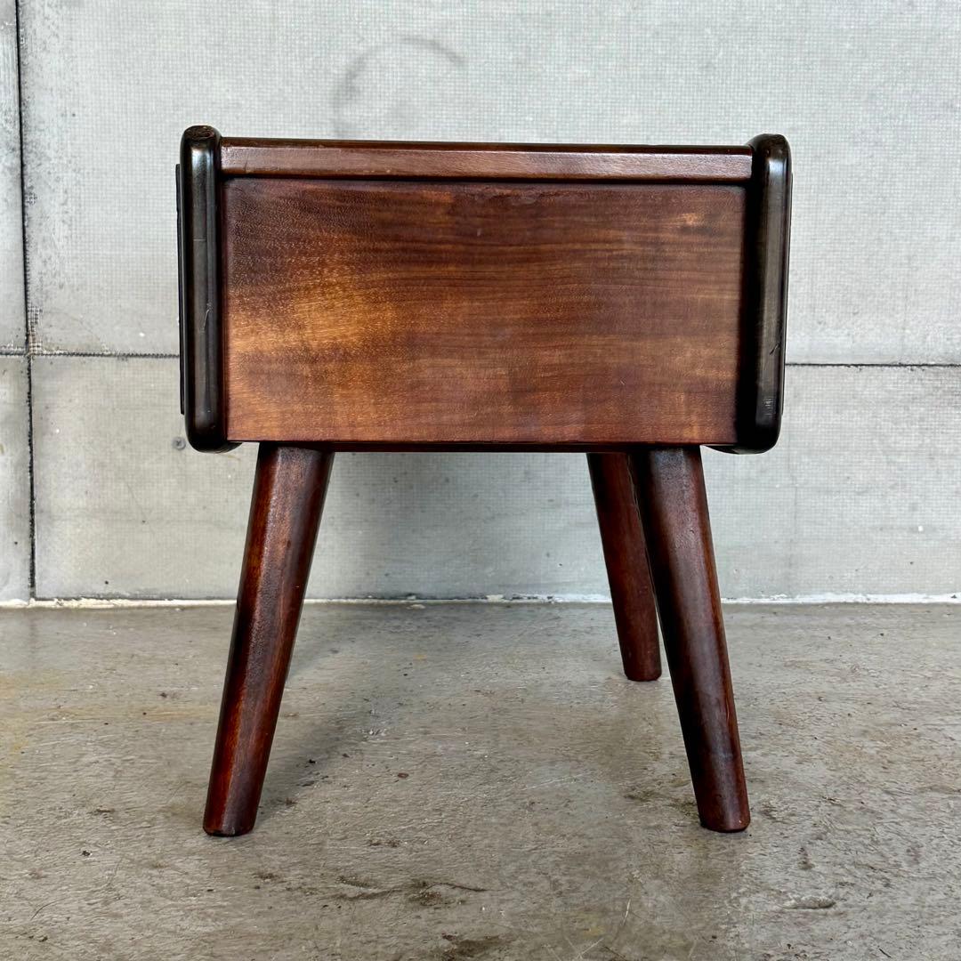 ◆ 九州民芸家具 ◆ ミズメザクラ無垢材 スツール レトロ 木製 椅子 花台