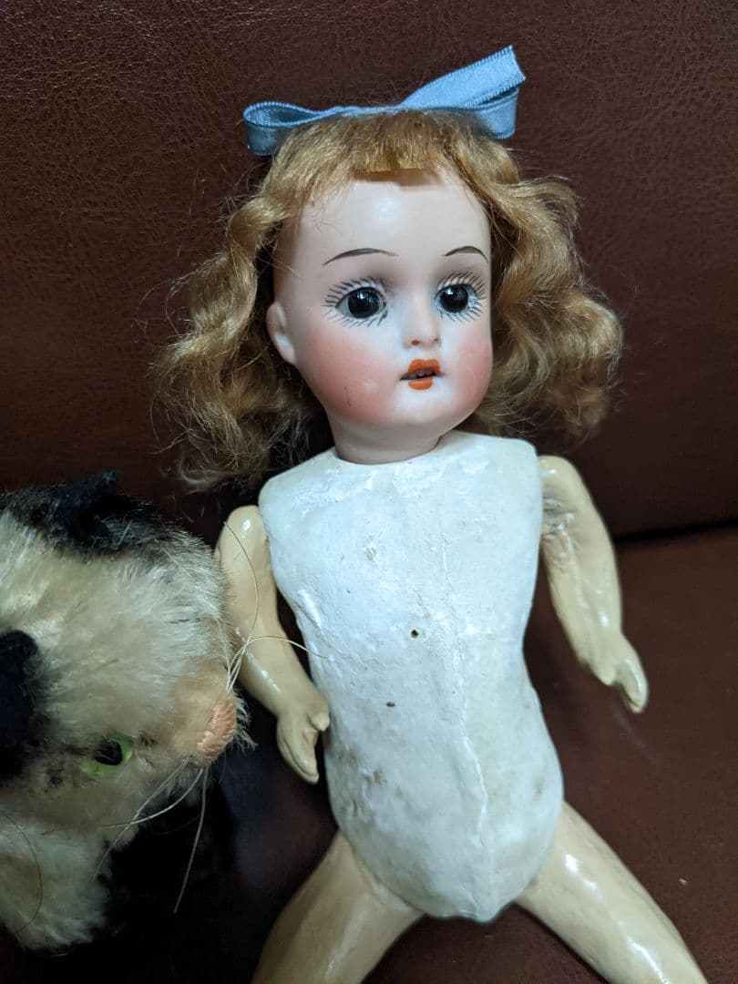 最終！アンティークビスクドールホイバッハの可愛いお嬢さん検)ミニョネット