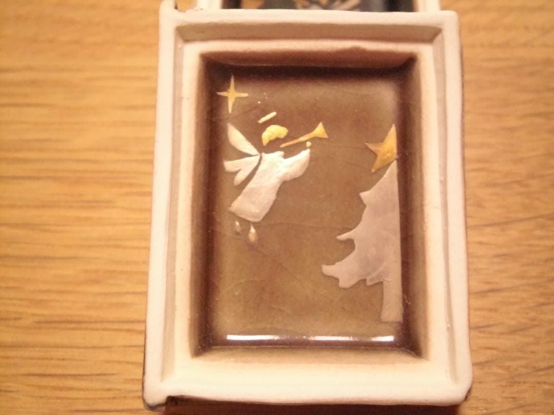今岡三四郎作　聖書　香合　共箱 　クリスマス