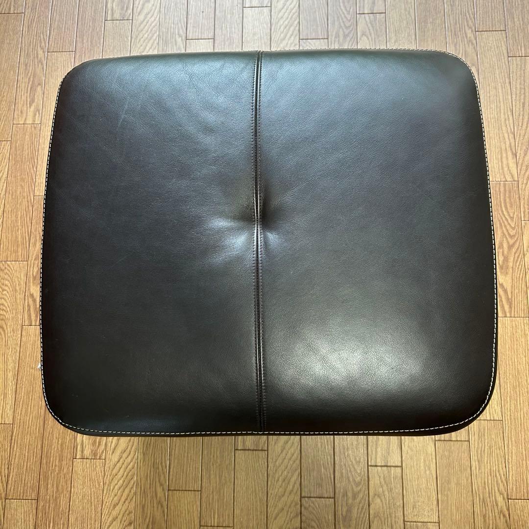 値下げ　カリモク chitano チターノ スツール オットマン 本革張