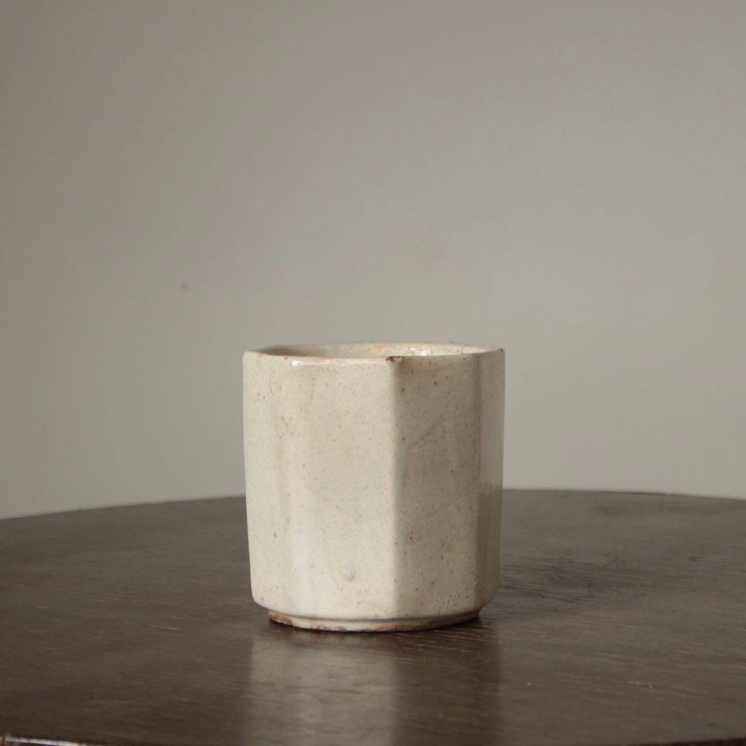 李朝 面取 八角 筆筒 筒茶碗 古美術 朝鮮美術 古道具 アンティーク