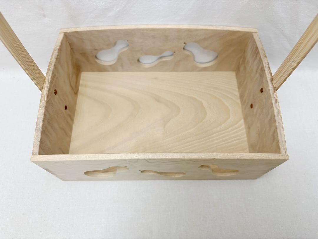 未使用 茶道具 中谷秀斎作 六瓢透 手持ち 莨盆 喫煙具 木工芸 共箱