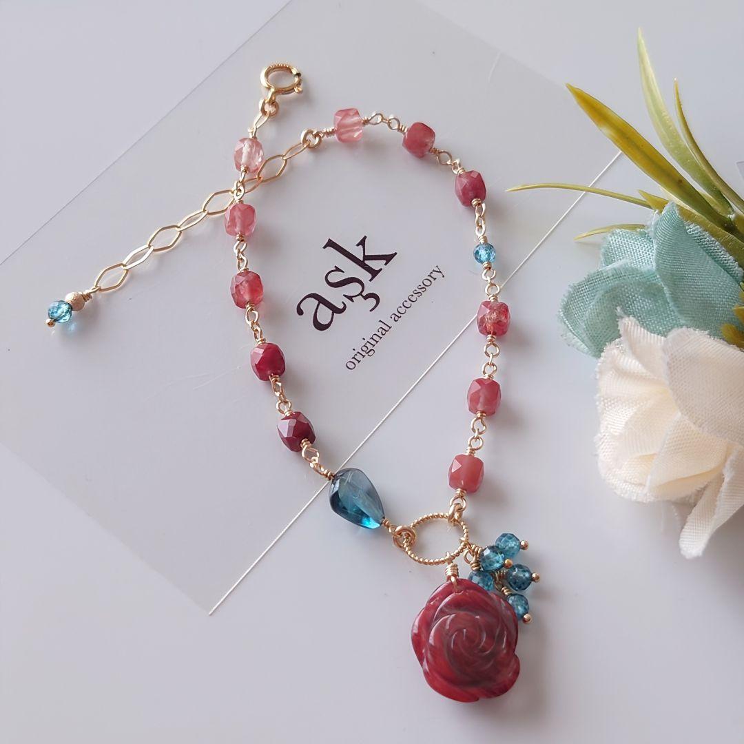 Kayaページ》14Kgf❩ 素敵✧*薔薇アンデシンのブレスレット