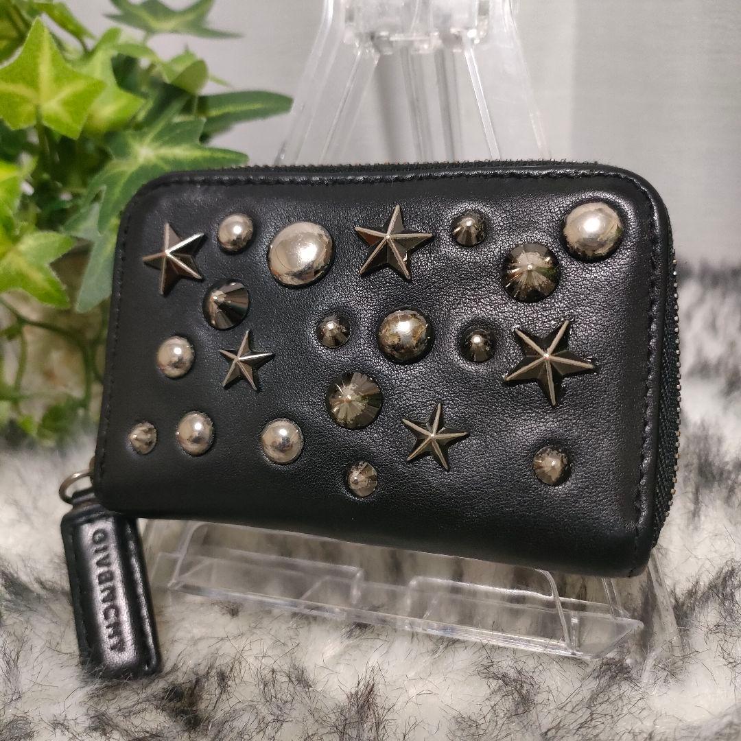GIVENCHY ケース ブラック スタッズ ジバンシー 小銭入れ 黒革