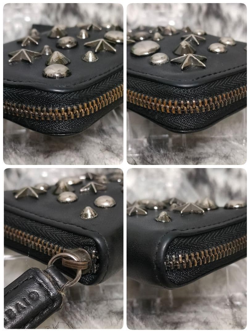GIVENCHY ケース ブラック スタッズ ジバンシー 小銭入れ 黒革