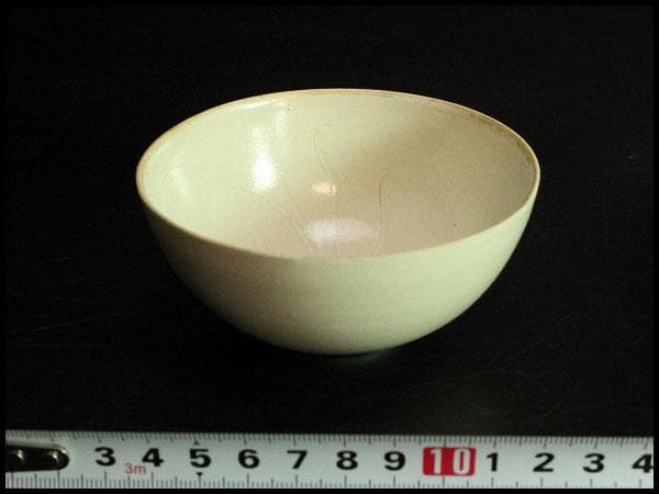 中国美術 白磁 刻 花紋 碗 宋白磁 φ9.5cm 茶道具伝来(K-YC345)