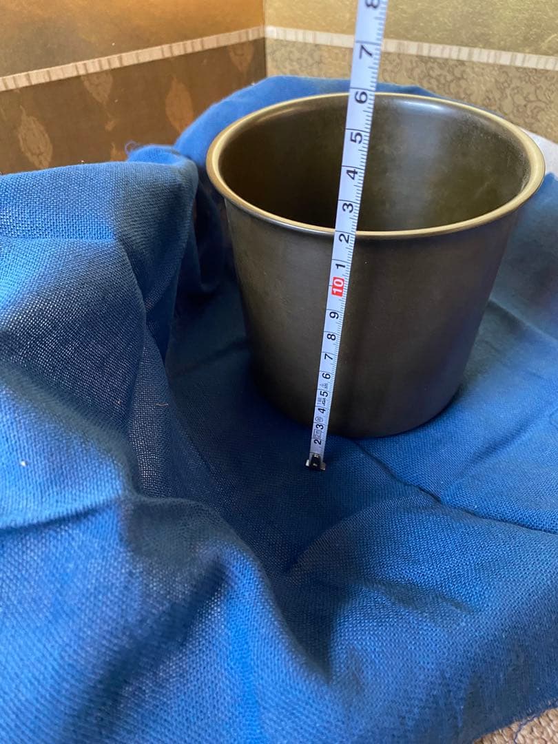 砂張銅　棒先　建水　鋳師　金森紹栄氏作　共箱入