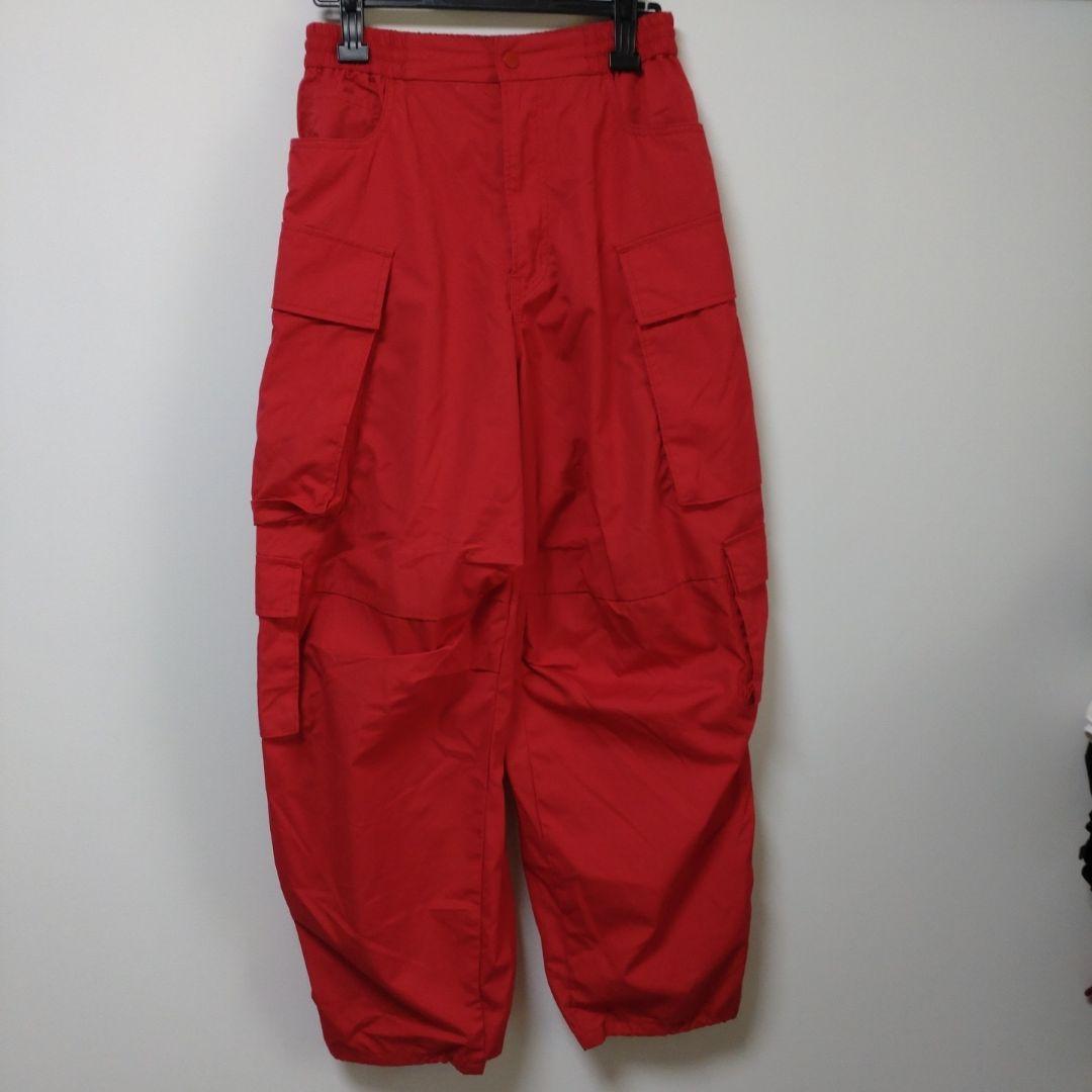 レッド カーゴパンツ ゴムウエスト RNA 赤美品