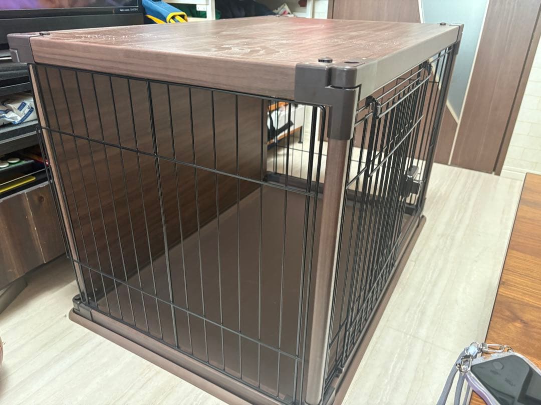犬用ケージ ダークブラウン