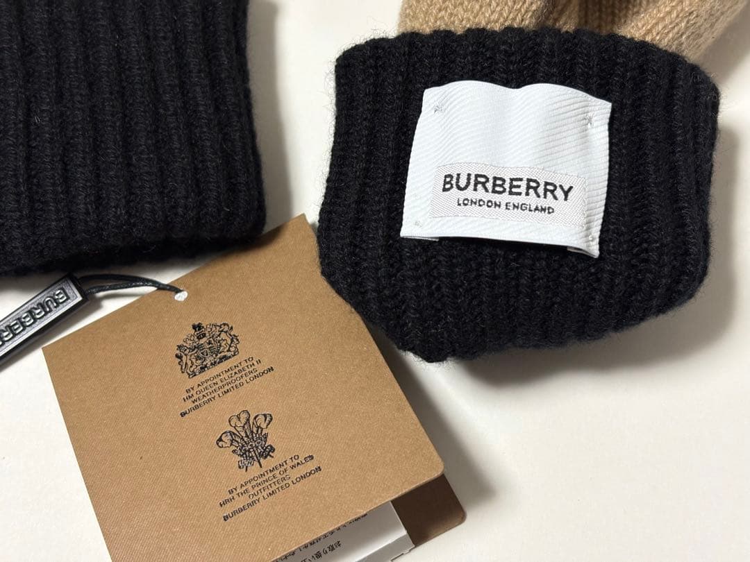 新品《 BURBERRY バーバリー 》カシミア グローブ M/L ベージュ