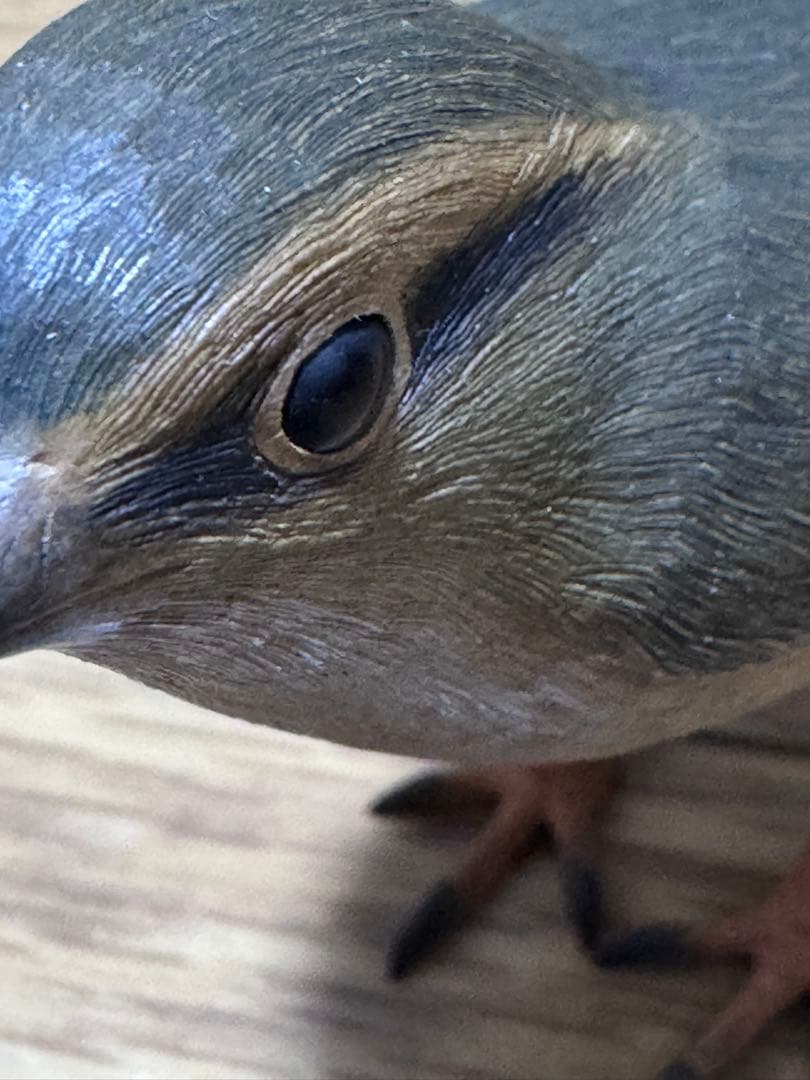 【骨董品】上野玉水作 木彫 鶯（雄雌一対） 共箱