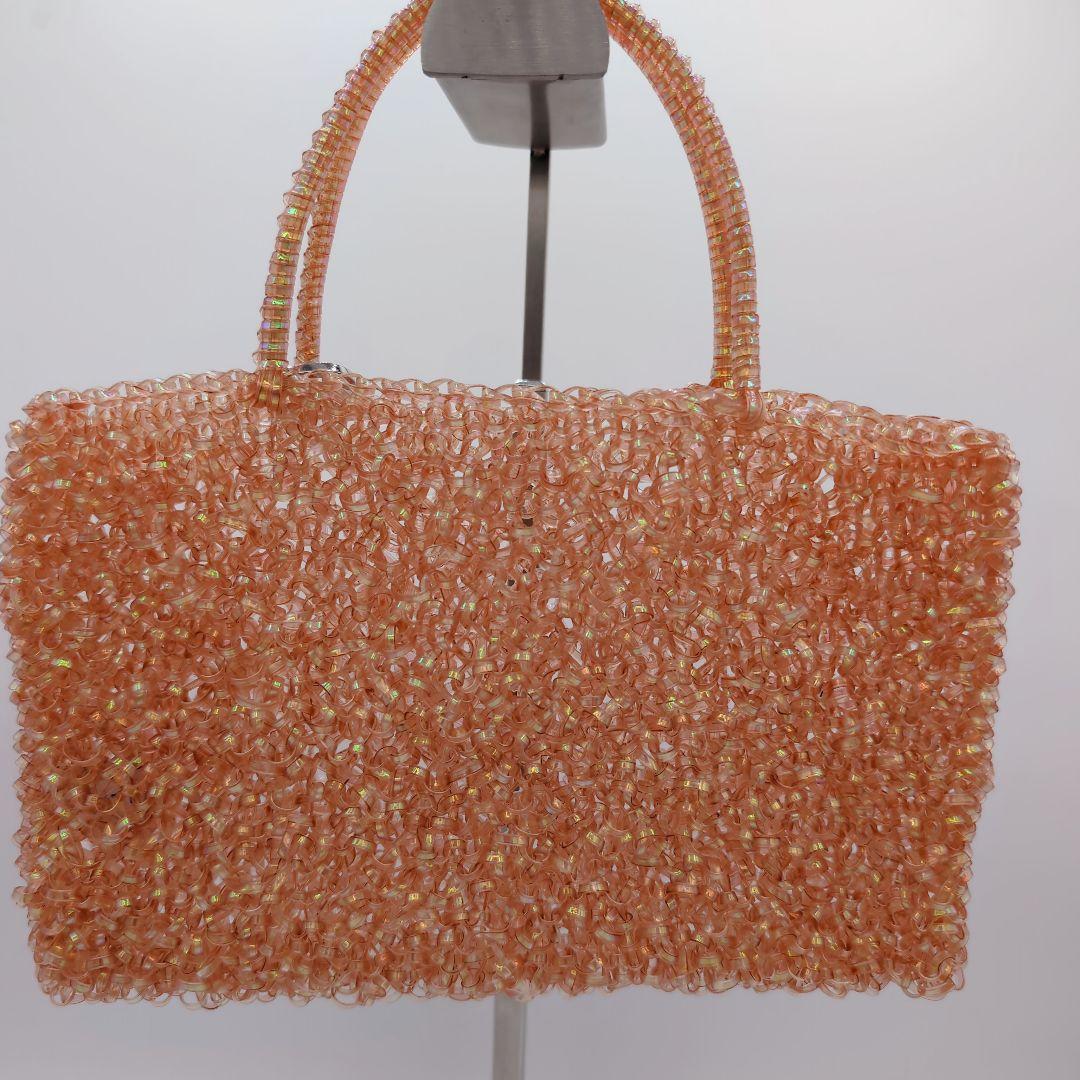 ANTEPRIMA アンテプリマ　ワイヤーバッグ　ビーズハンドバッグ オレンジ