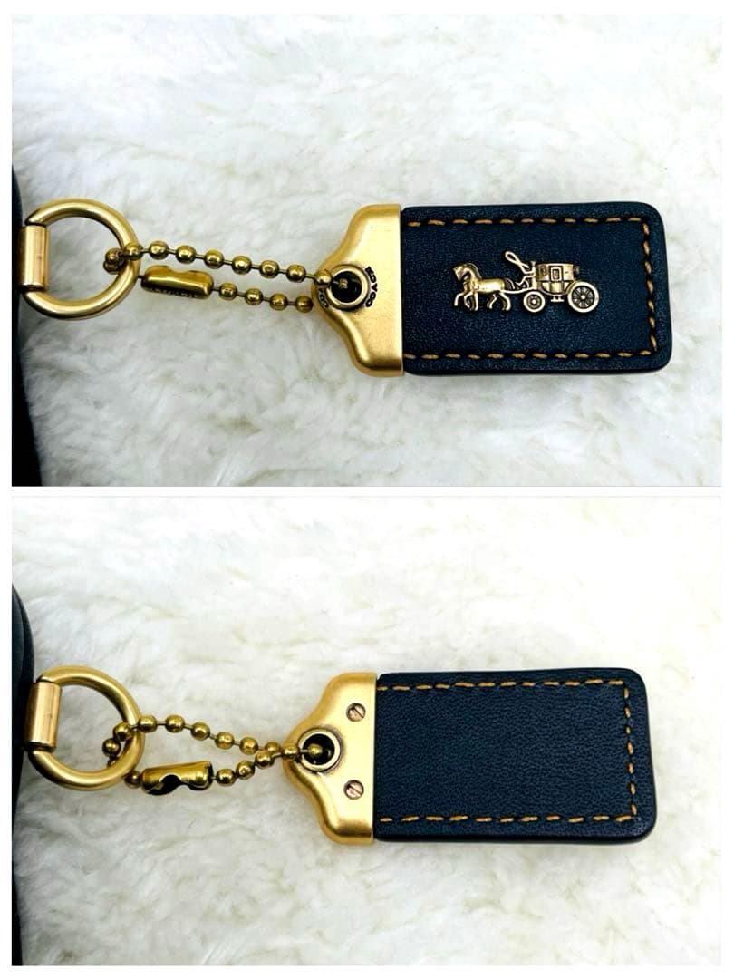 美品 希少 コーチ キスロック がま口 ケース ブラック レザー ゴールド