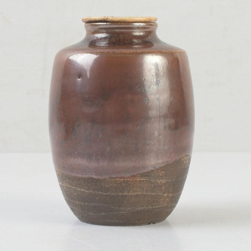 茶道具　瀬戸焼　茶入　仕覆付　裏千家十一代玄々斎極め箱　V　9672