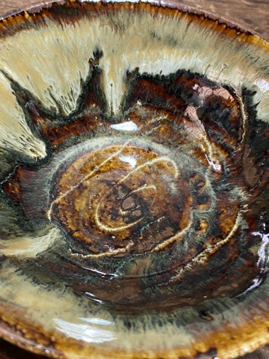 平茶碗　赤膚　尾西楽斉造　茶道具