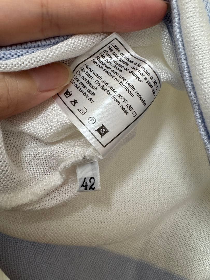 ヴィンテージ　CHANEL タンクトップ　トップス　ライトブルー　ホワイト