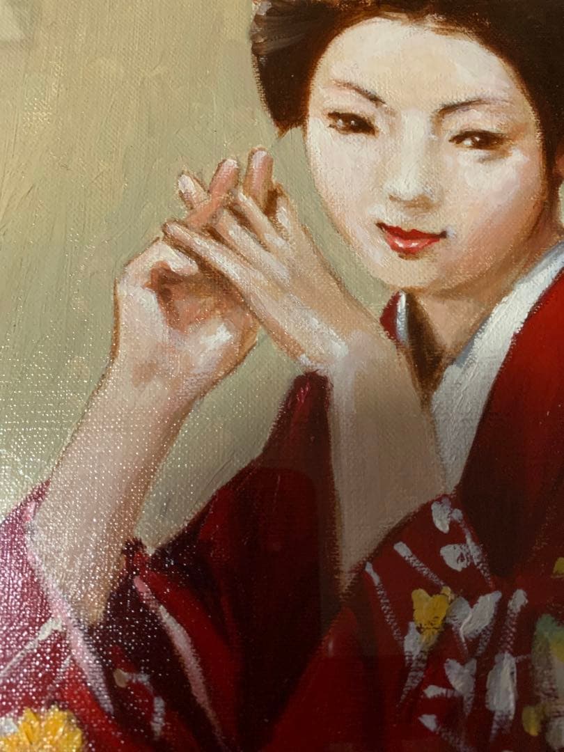 【一枚の繪】荒木義太郎『憩う舞妓』Ｆ４号　油彩