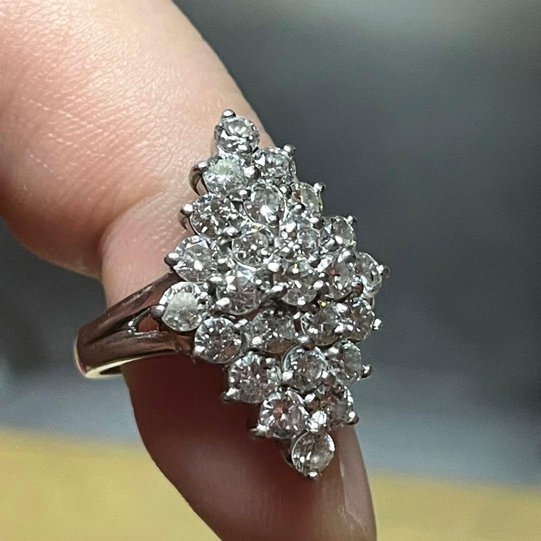 ダイヤデザインリング　プラチナPt900刻印あり　ダイヤ2ct刻印あり