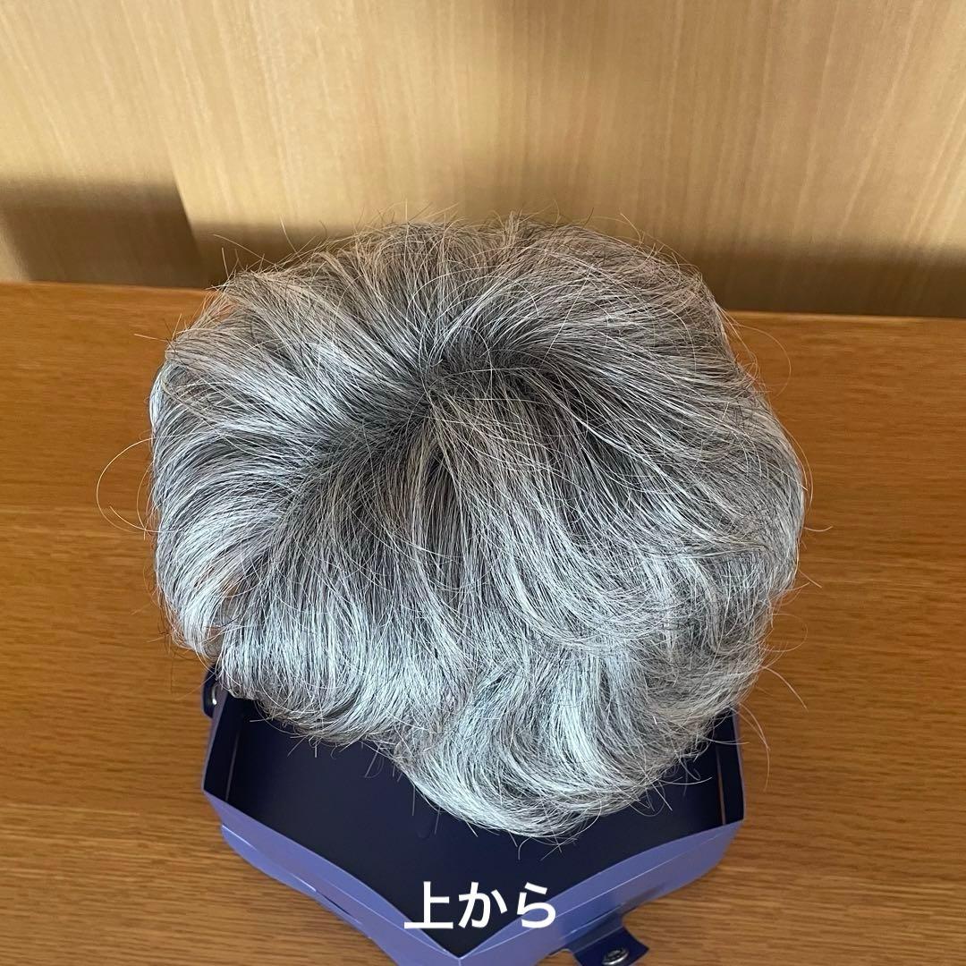 【未使用】フォンテーヌ　VALAN ショート　高級ウィッグ　人毛ミックス　グレー