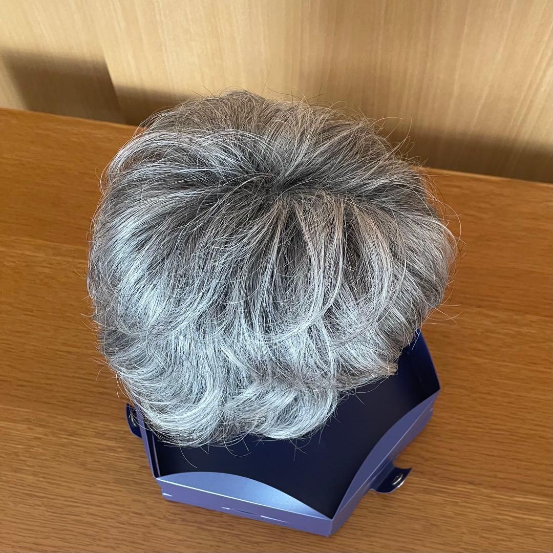 【未使用】フォンテーヌ　VALAN ショート　高級ウィッグ　人毛ミックス　グレー