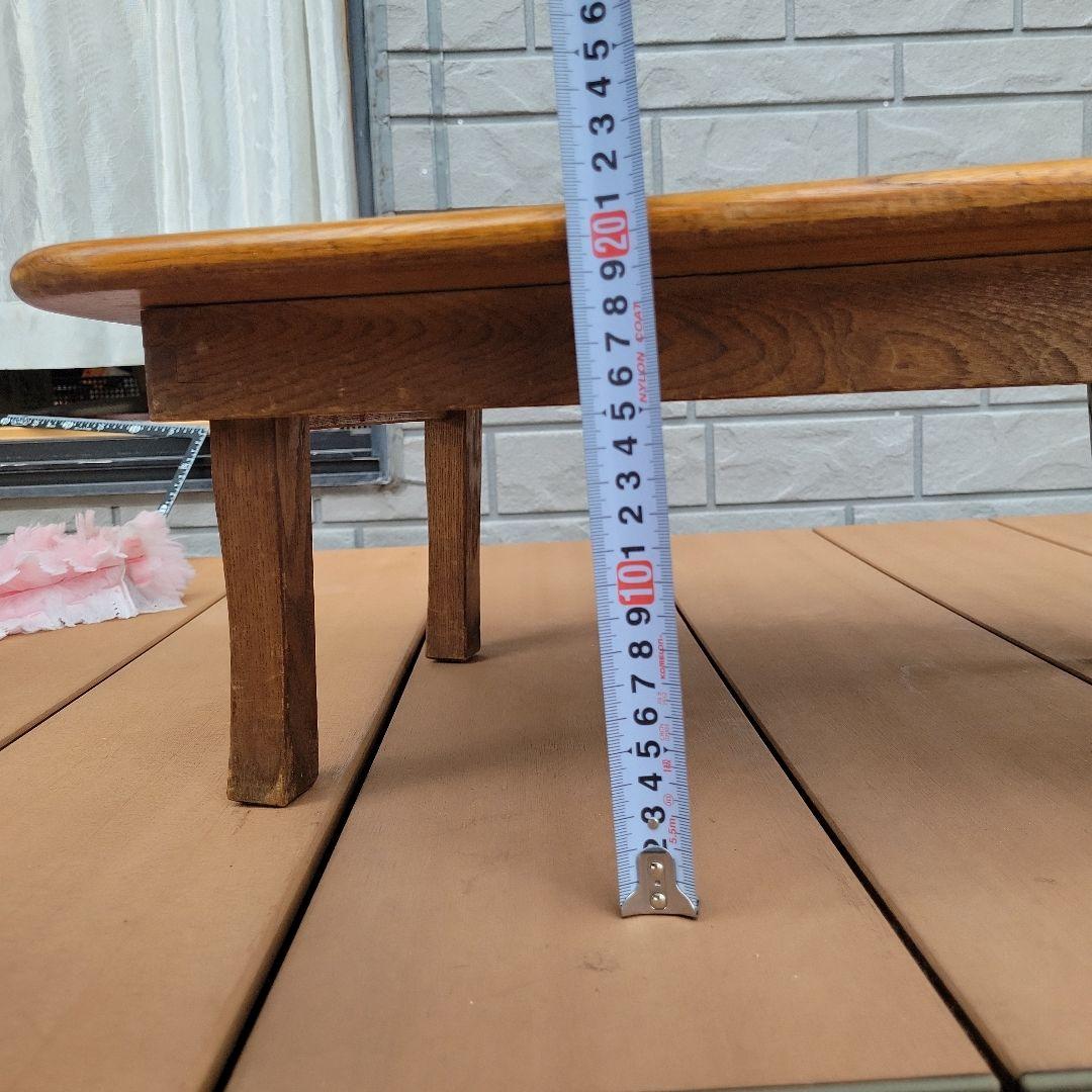 木製オーク座卓・ちゃぶ台 昭和レトロ　折り畳み　希少