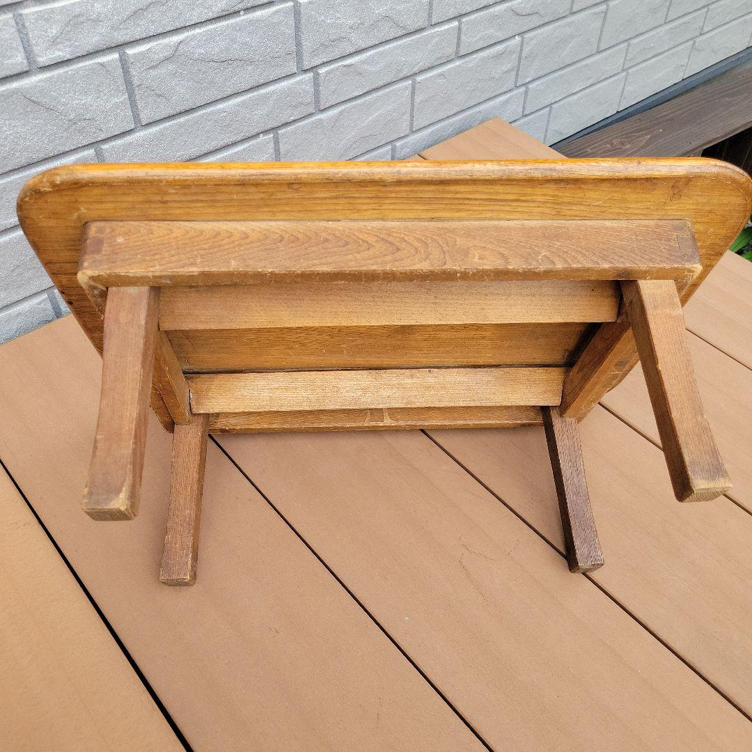 木製オーク座卓・ちゃぶ台 昭和レトロ　折り畳み　希少