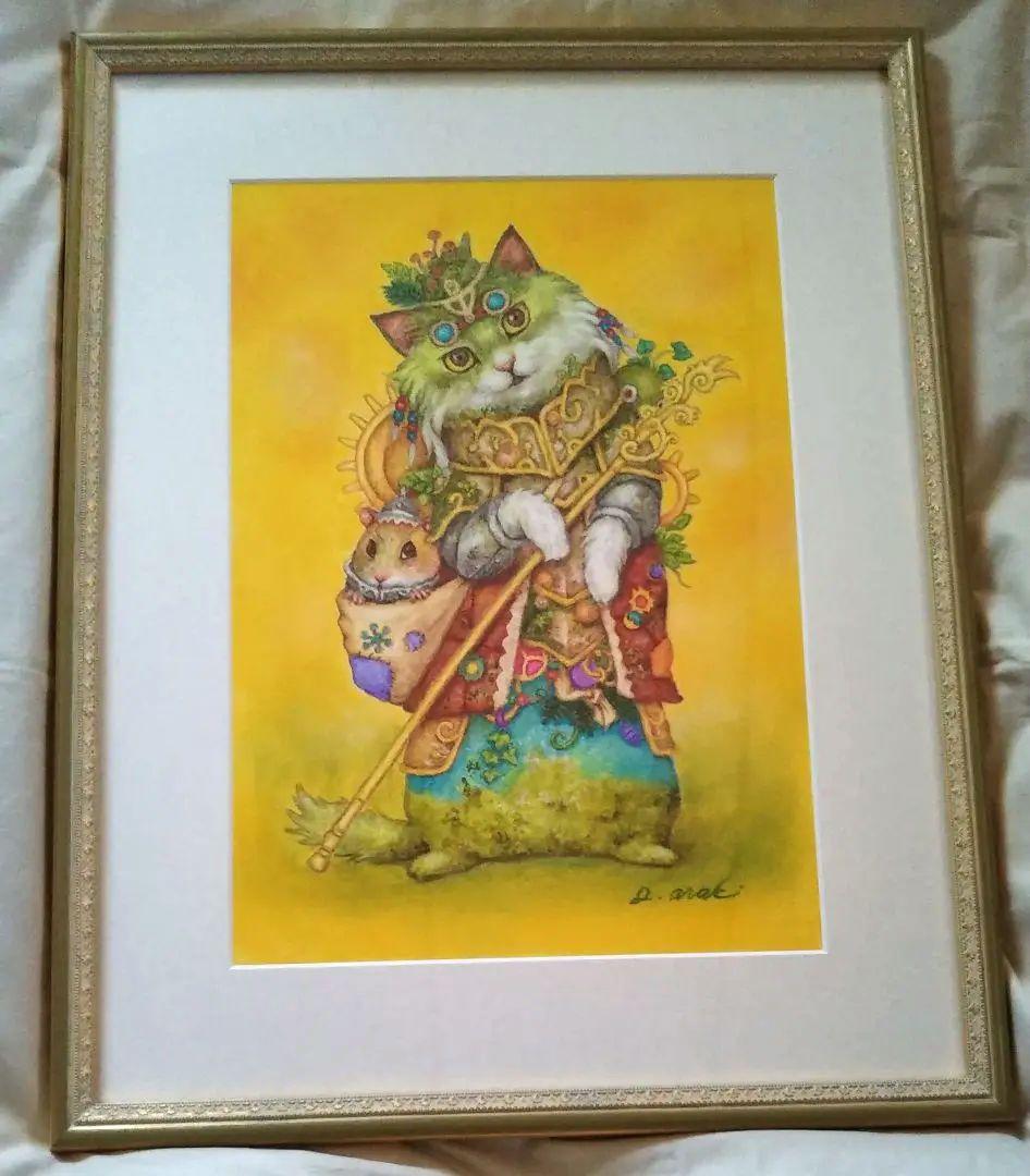 特別価格★【原画】『苔むした戦士メイガス』（ペルシャ猫　絵画　入賞作品　騎士）