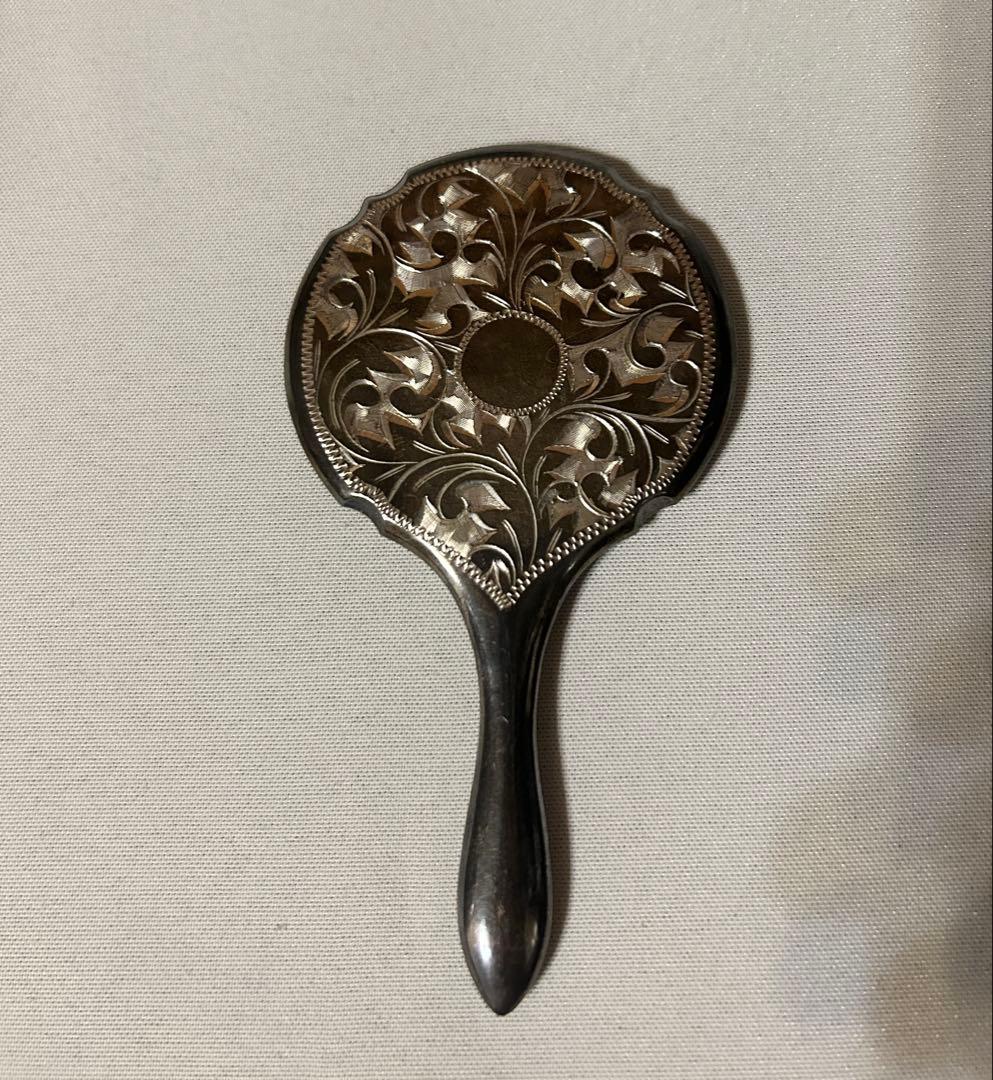 Silver 950 手鏡 アンティーク 骨董 銀製 箱付き レトロ 貴重