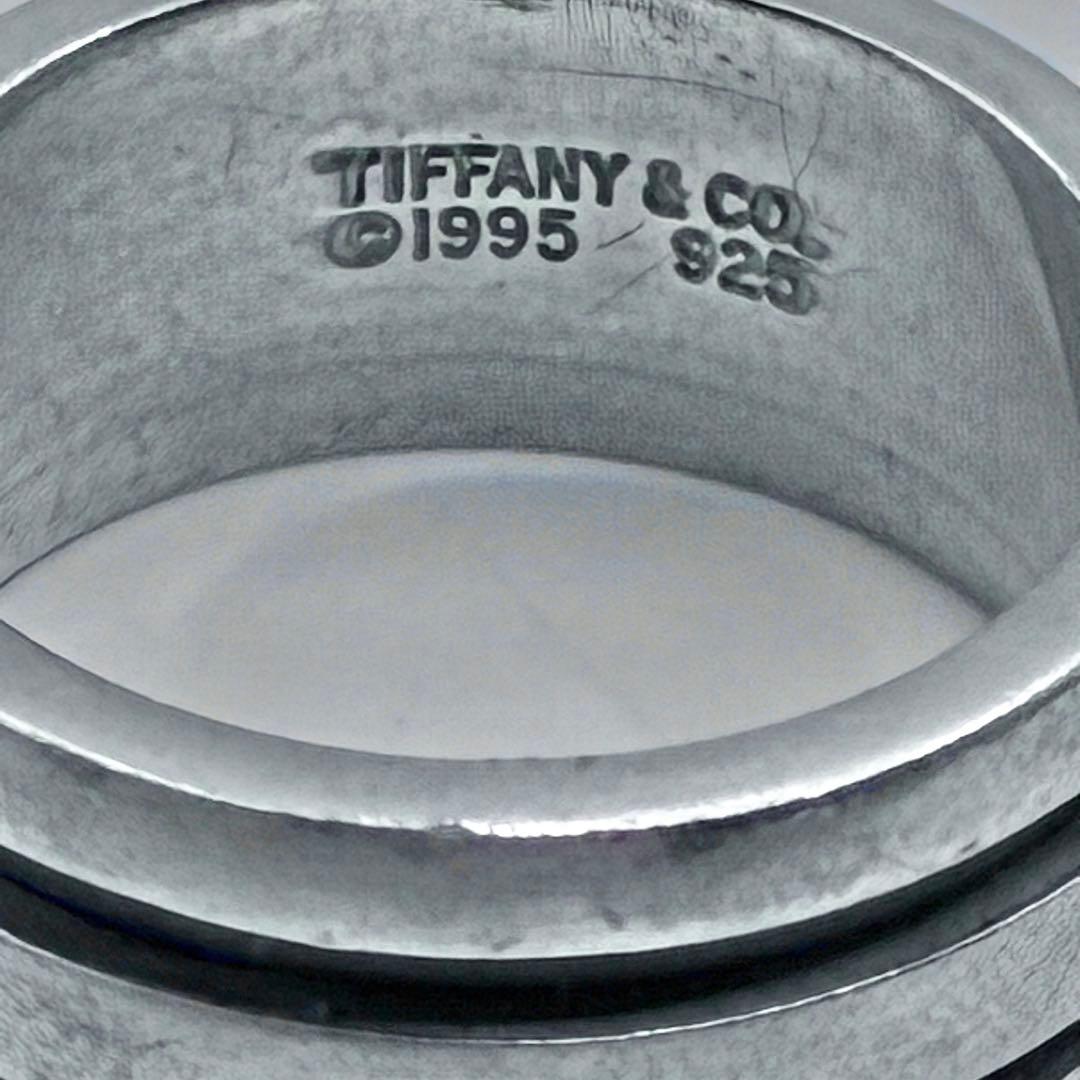 【希少】ティファニー　グルーブド　リング　ダブルライン　16号　シルバー　美品