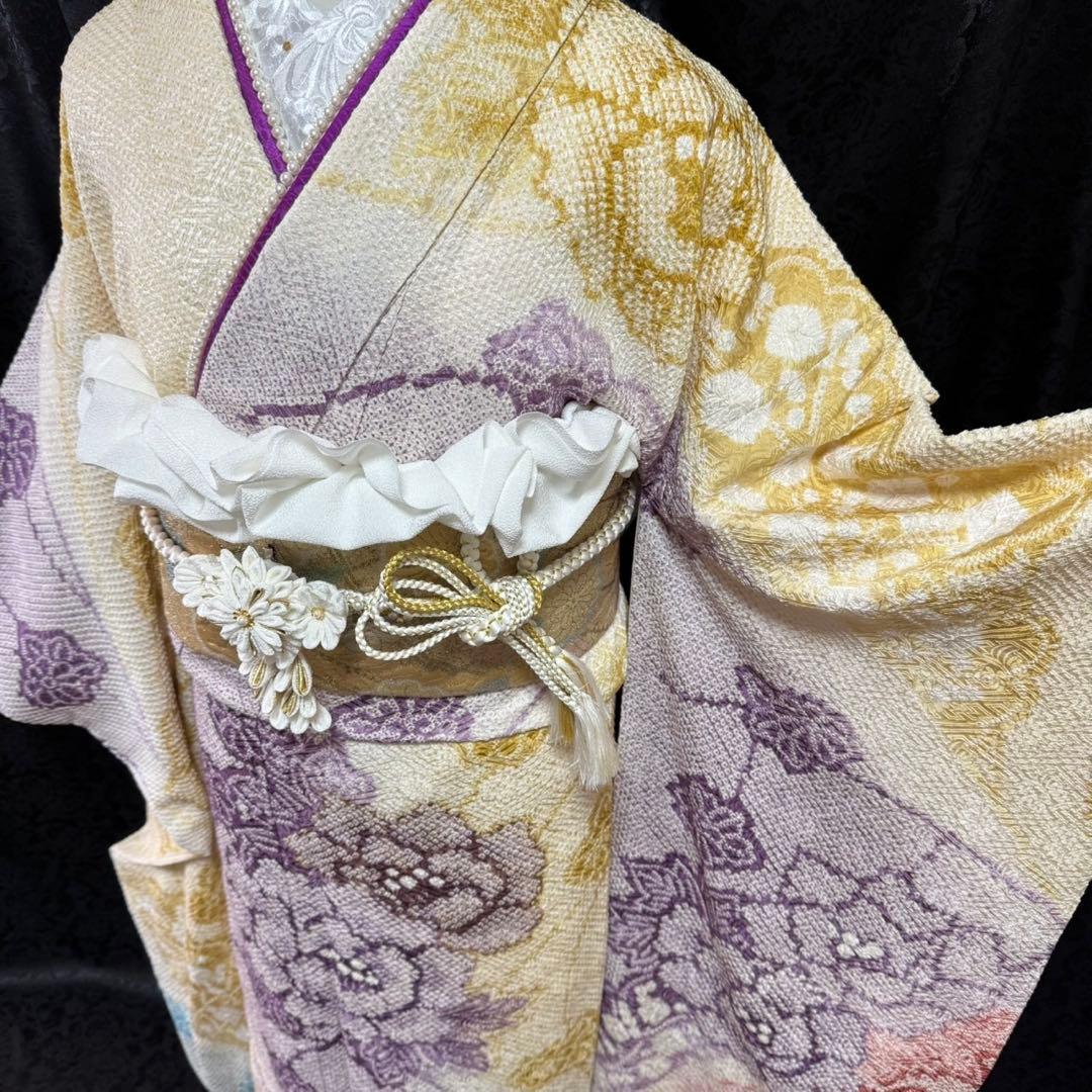 藤娘きぬたや　美品　総絞り　本絞り　名品　牡丹　逸品　フルセット　振袖　振り袖