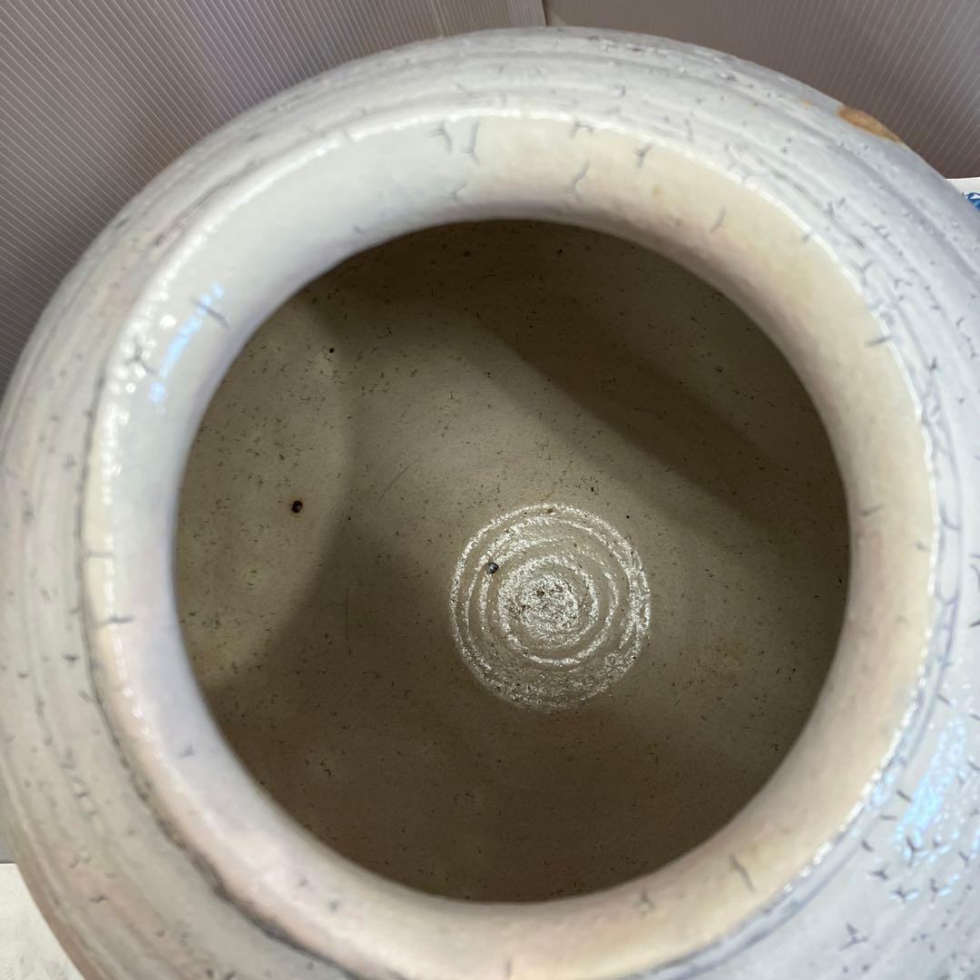 華道道具　花器　粉引壺　伊藤雄志　造　共箱　栞　S85KT